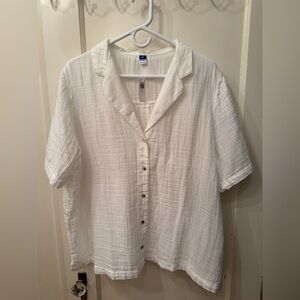 NWT Old Navy Crinkle Gauze Button Down Top XL Tall